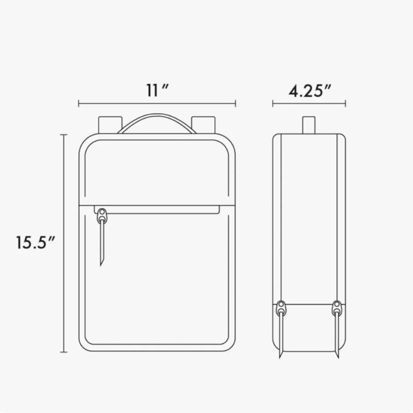 Calpak Cream Backpack/15” Laptop with Gold Zippers and Textured Finish - Picture 7 of 9
